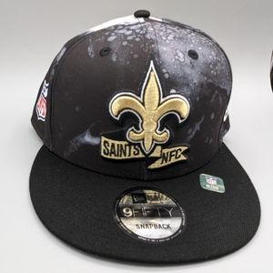 New Orleans Saints New Era Snapback Hat Ink Dye Black and Gold